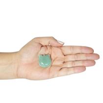 PINGENTE MINI CARA DE GATO QUARTZO VERDE - (2 a 3)cm - PRATA 925