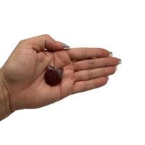PINGENTE MINI CARA DE GATO QUARTZO VERMELHO - (2 a 3)cm - PRATA 925
