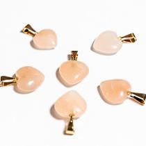 Pingente Mini Coração de Quartzo Goiaba Natural Dourado - 10 Unidades Pingente Mini Coração de Quartzo Goiaba Natural Dourado - 10 Unidades