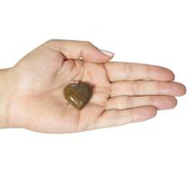 PINGENTE MINI CORAÇÃO QUARTZO CÓSMICO - (1,5 a 3)cm - PRATA 925