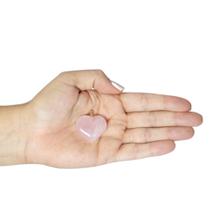 PINGENTE MINI CORAÇÃO QUARTZO ROSA - (1,5 a 3)cm - BANHO DE OURO