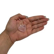 PINGENTE MINI CORAÇÃO QUARTZO ROSA - (1,5 a 3)cm
