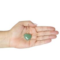 PINGENTE MINI CORAÇÃO QUARTZO VERDE - (1,5 a 3)cm - BANHO DE OURO