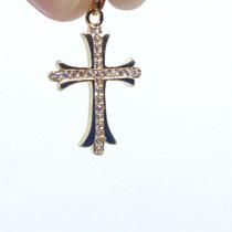 Pingente Mini Crucifixo Zircônias Banhado A Ouro 18k - Michester