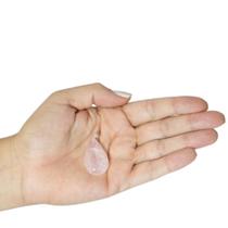 PINGENTE MINI GOTA QUARTZO ROSA - (2,5 a 3,5)cm