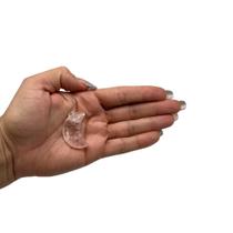 PINGENTE MINI LUA QUARTZO ROSA - (2,5 a 4)cm - PRATA 925