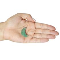 PINGENTE MINI LUA QUARTZO VERDE - (2,5 a 4)cm - PRATA 925