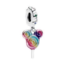 Pingente Mini Mickey Mouse Em Prata 925 Para DIY Em Pulseiras E Joias