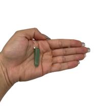 PINGENTE MINI OBELISCO QUARTZO VERDE - (2 a 4,5)cm - PRATA 925