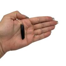 PINGENTE MINI PONTA FACETADA OBSIDIANA - (3 a 5)cm - BANHO DE OURO