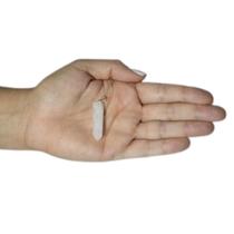 PINGENTE MINI PONTA FACETADA QUARTZO BRANCO - (3 a 5)cm - PRATA 925