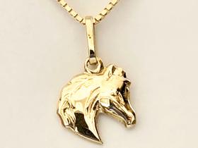 Pingente Modelo Cavalo Em Alto Relevo, Em Ouro Amarelo 18K