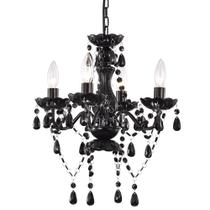 Pingente moderno Chandelier LaLula Black Crystal 4 Light