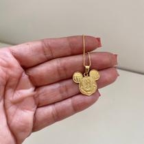 Pingente Mundo Disney Mickey Semijoia Delicada e Versátil para Linha Feminina e Infantil Banhada a Ouro 18k