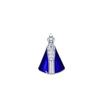 Pingente N. S. Aparecida 16x23mm e Manto Opala Azul Prata 925 com Banho de Ródio Pingente N. S. Aparecida 16x23mm e Manto Opala Azul Prata 925 com Banho de Ródio