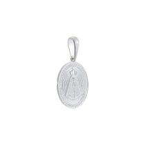Pingente N. Senhora De Aparecida Oval Imitação Pedras Prata Pingente N. Senhora De Aparecida Oval Imitação Pedras Prata