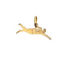 Pingente Nadador 2,0 Cm Em Ouro 18K