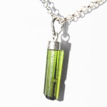 Pingente Nlux Canudo Turmalina Verde 15 a 20 mm em Prata 950