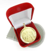 Pingente Nossa Senhora Aparecida 4cm Folheado Ouro 18k Pi171