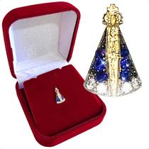 Pingente Nossa Senhora Aparecida em Ouro Amarelo com Zircônias
