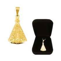 Pingente Nossa Senhora Aparecida Masculino Semijoia Folheada a Ouro 18k