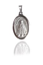 Pingente Nossa Senhora Aparecida Oval Aço Inox