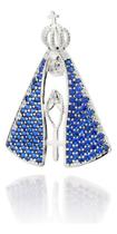 Pingente Nossa Senhora Aparecida Prata 840061 Rommanel Azul