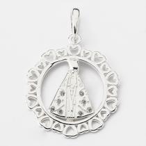 Pingente Nossa Senhora Aparecida Prata 925 Com Zircônias Pingente Nossa Senhora Aparecida Prata 925 Com Zircônias