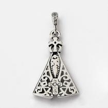 Pingente Nossa Senhora Aparecida Prata 925 Com Zircônias Pingente Nossa Senhora Aparecida Prata 925 Com Zircônias