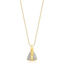 Pingente Nossa Senhora Aparecida Zircônias Folheado A Ouro Pingente Nossa Senhora Aparecida Zircônias Folheado A Ouro