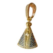Pingente Nossa Senhora Cravejada P - Banhado A Ouro 18K