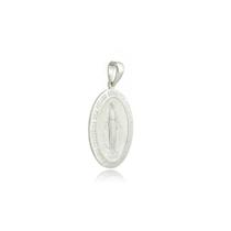 Pingente Nossa Senhora Das Graças Oval Dupla Face Prata 925