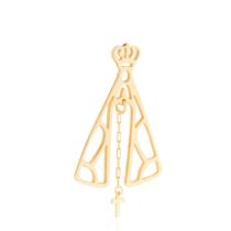 Pingente Nossa Senhora Em Ouro 18k Com Cruz Pendente