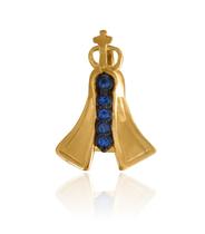 Pingente Nossa Senhora Em Ouro 18k Com Zircônias 13mm Pingente Nossa Senhora Em Ouro 18k Com Zircônias 13mm