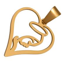 Pingente NS de Fátima Dourado Elegante Aço Inoxidável 316L