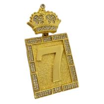 Pingente Número 7 Quadrado (g) - Banhado a Ouro 18k