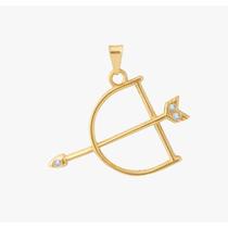 Pingente ofá de oxóssi banhado a ouro 18k