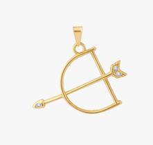 Pingente ofá de oxóssi banhado a ouro 18k