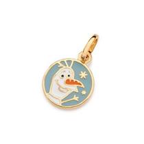 Pingente olaf banhado a ouro 18k com aplicação de resina Cód. 54293714 Coleção Disney
