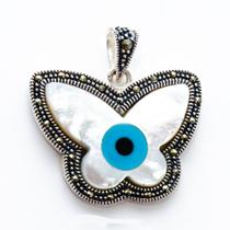 Pingente Olho Grego Borboleta Prata 925