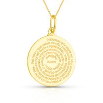 Pingente Oração Pai Nosso Mandala Folheado a Ouro Delicado Pingente Oração Pai Nosso Mandala Folheado a Ouro Delicado
