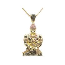 Pingente orixá exu banhado a ouro 18k com micro zircônia