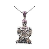Pingente orixá exu banhado a rhodium com micro zircônia Pingente orixá exu banhado a rhodium com micro zircônia