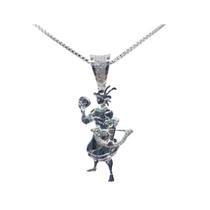 Pingente orixá logunedé banhado a rhodium micro zircônia
