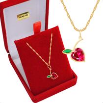 Pingente Ouro 18k 750 Maçã De Zircônias Pingente Ouro 18k 750 Maçã De Zircônias