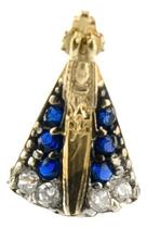 Pingente Ouro 18k 750 Manto Azul Nossa Senhora Aparecida Tamanho P - JOIE JOIAS FINAS