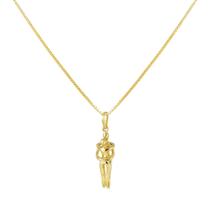 Pingente Ouro 18k Amor Abraço Casal Liso Espelhado P640 Pingente Ouro 18k Amor Abraço Casal Liso Espelhado P640