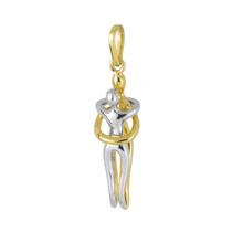 Pingente Ouro 18k Amor Abraço Casal Liso Espelhado P640