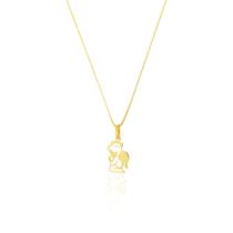 Pingente Ouro 18k Anjo Reza Ajoelhado Vazado Espelhado G5215
