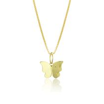 Pingente Ouro 18k Borboleta Dupla Lisa Espelhada Renovação PG-542